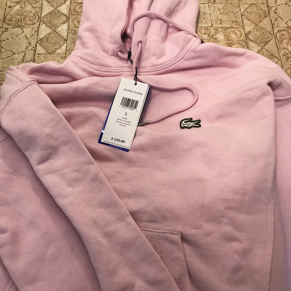 Pink Lacoste Hoodie- size small
